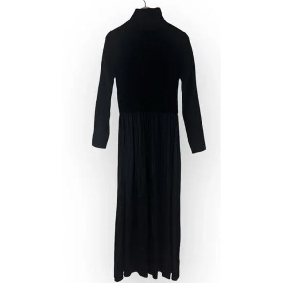 Anthropologie The Thea Twofer Sweater Black maxi Dress Small - Picture 2 of 4